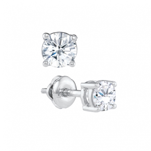 0.40CT Round Brilliant Solitaire Stud Earrings